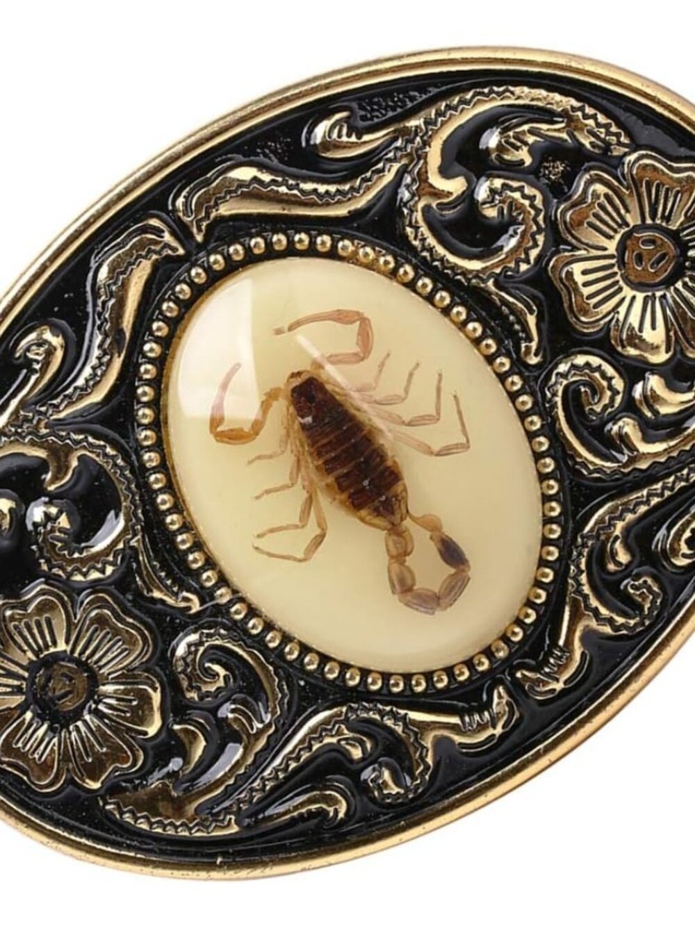 Men's Gold Unique Luminous Stone Native American Scorpion Animal Belt Buckle - Picture 4 of 5